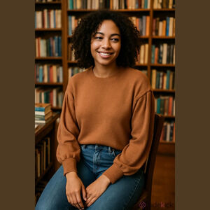 SO Pullover Sweater High Collar Cropped Top Ribbed Junior Size S